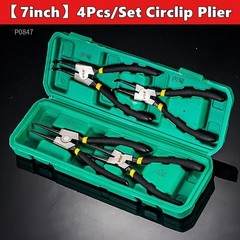 4Pcs 7″ Internal/External Snap Ring Pliers Set Heavy Duty Circlip Pliers Kit