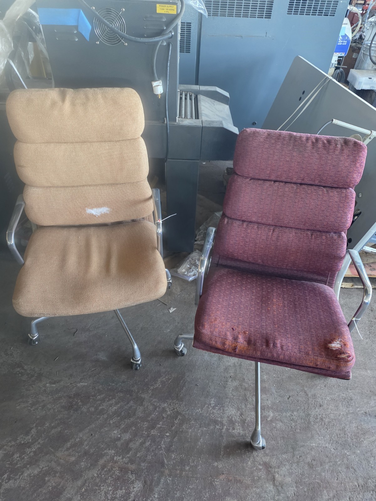 Vintage Herman Miller Eames Soft Pad Chair Lot of 2 Need Reupholstery FREE SHIP gallery