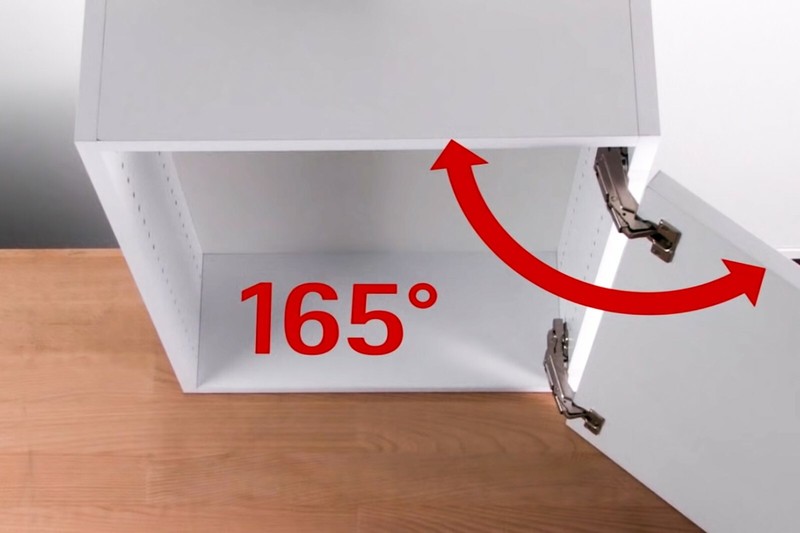 165 Degree Full Overlay Face Frame Concealed Cabinet Door Hinges with Screws gallery