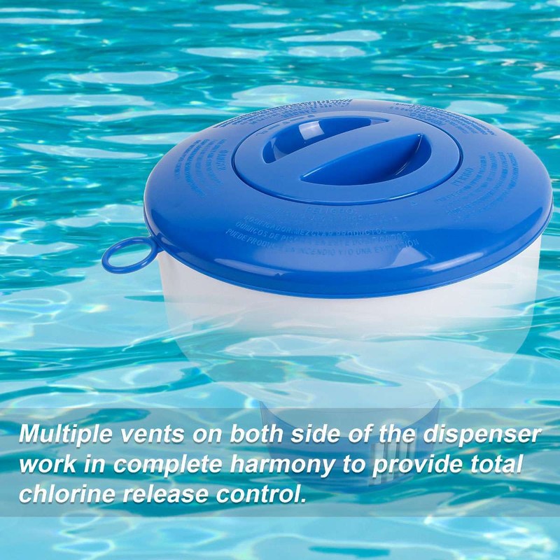 Floating Swimming Pool & Spa Chlorine Bromine Dispenser Holds 3" Tablets 7" High gallery