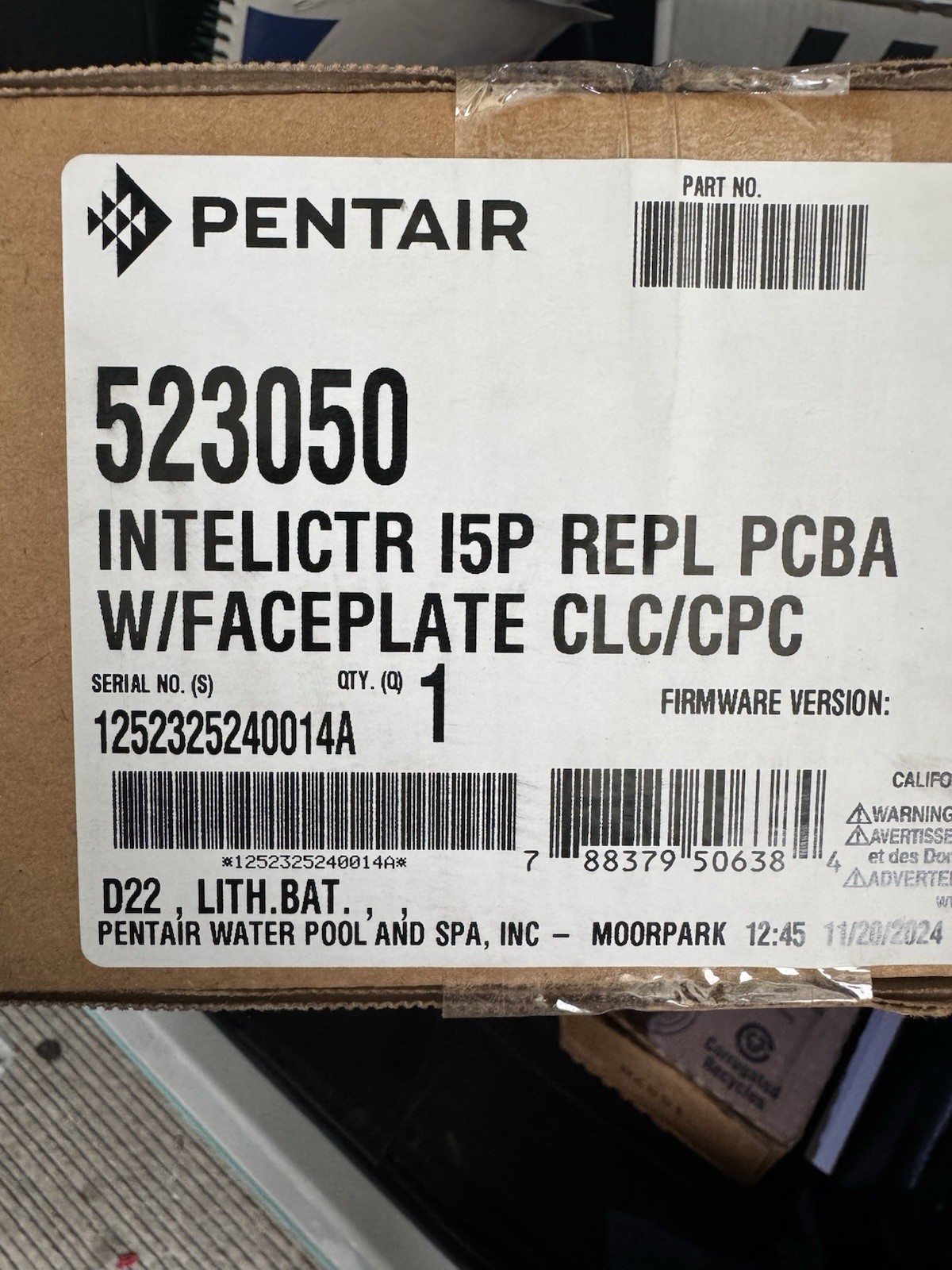 Pentair IntelliCenter i5P Main PCB Single Body With Face Plate 523050. Brand New gallery