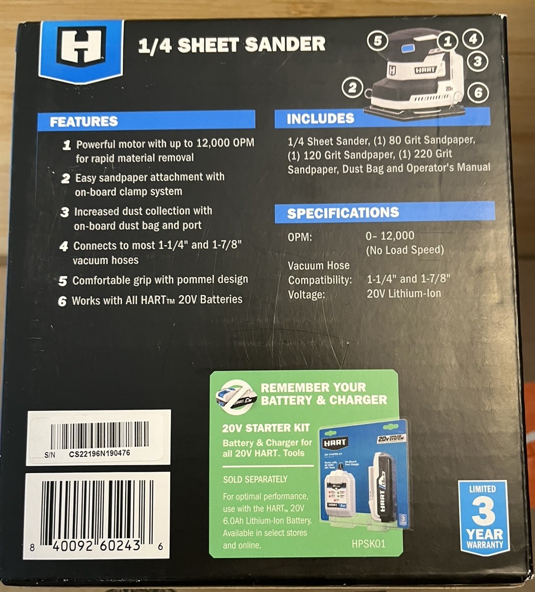 HART 20-Volt Cordless 1/4 Sheet Sander & Dust Bag (Battery Not Included) gallery