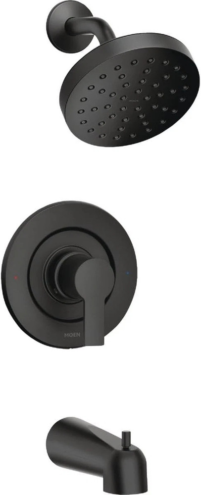 Moen Rinza 82628BL Matte Black Bathroom Shower Head, Handle Faucet Kit Set