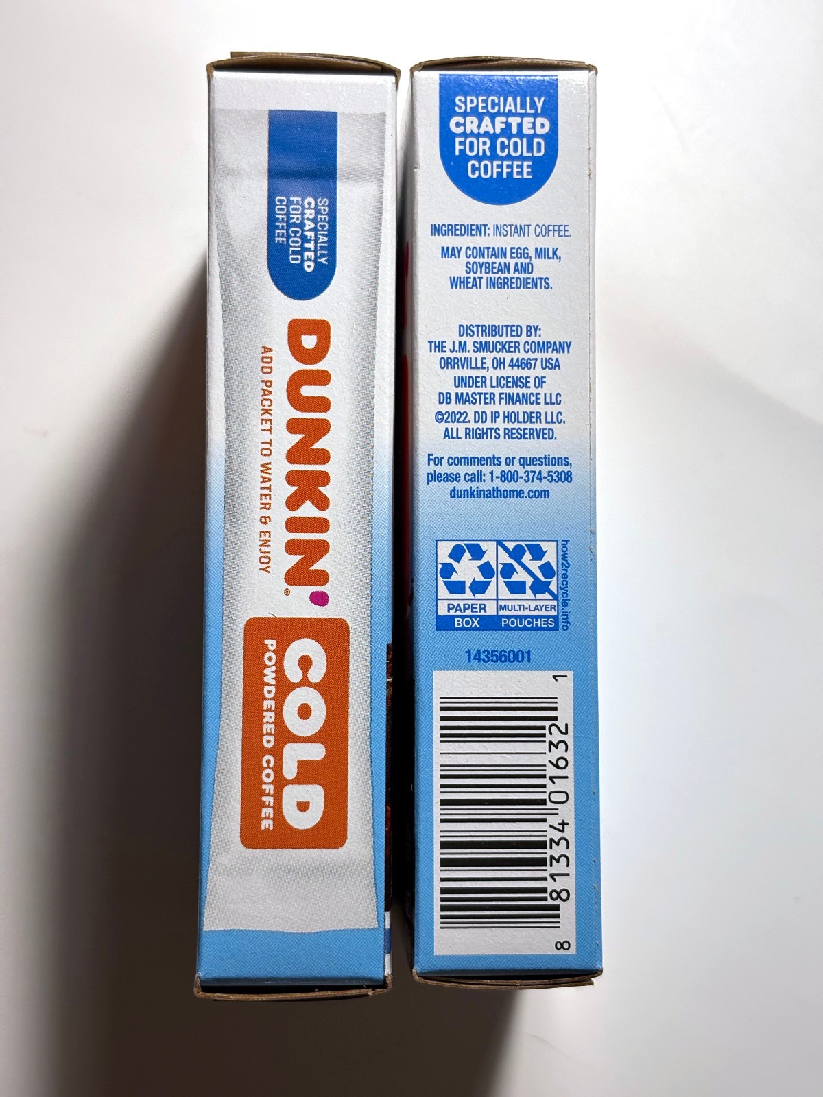 (2) Dunkin Donuts Cold Brew ICED Coffee 6 Powdered Instant Packs Packets gallery