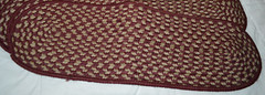 RUSTIC PRIMITIVE WOVEN STAIR TREAD RUNNER RUG BURGUNDY BEIGE 9.5X28″ NON SLIP