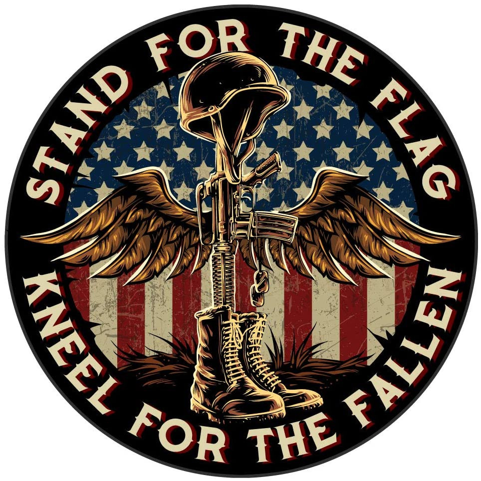 Battlefield Cross Stand for the Flag Kneel for the Fallen Patriotic - 7 Inches gallery