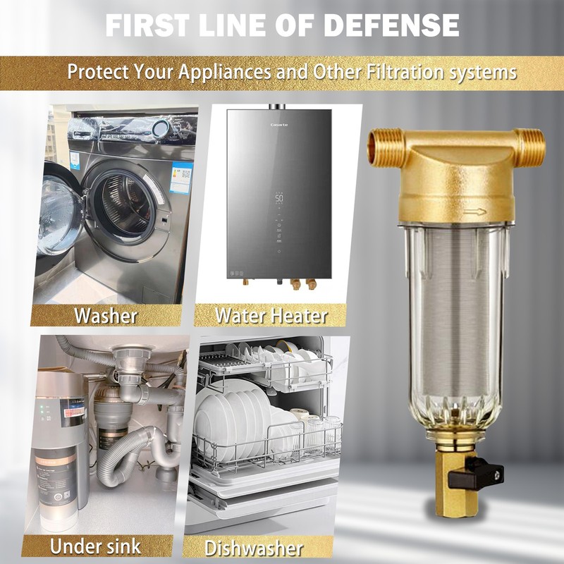 Reusable Whole House Spin Down Sediment Water Filter for City/Well Water gallery