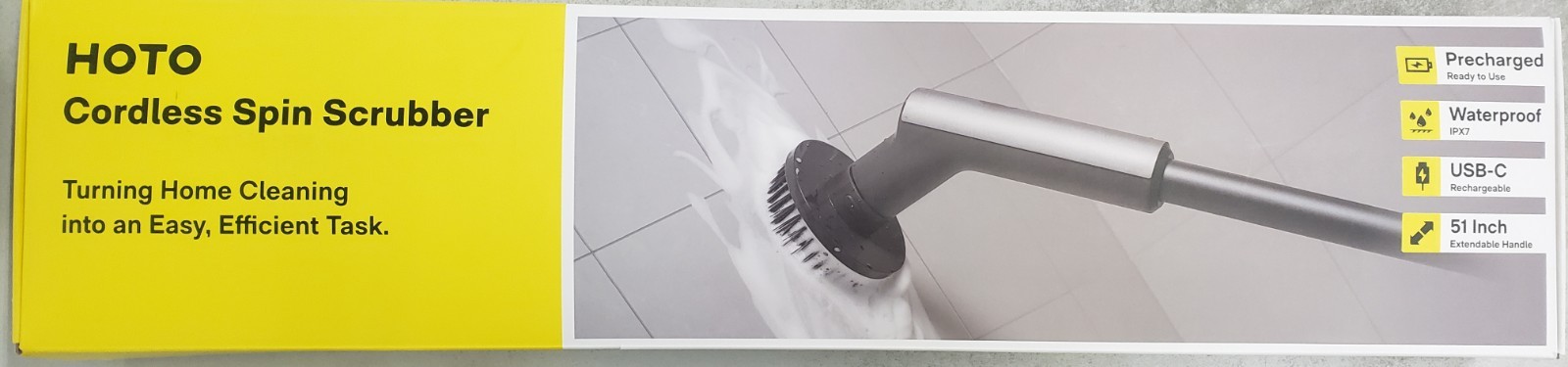 HOTO Cordless Spin Scrubber Cleaning Kit Brush Wand Attachments USB C Recharge gallery