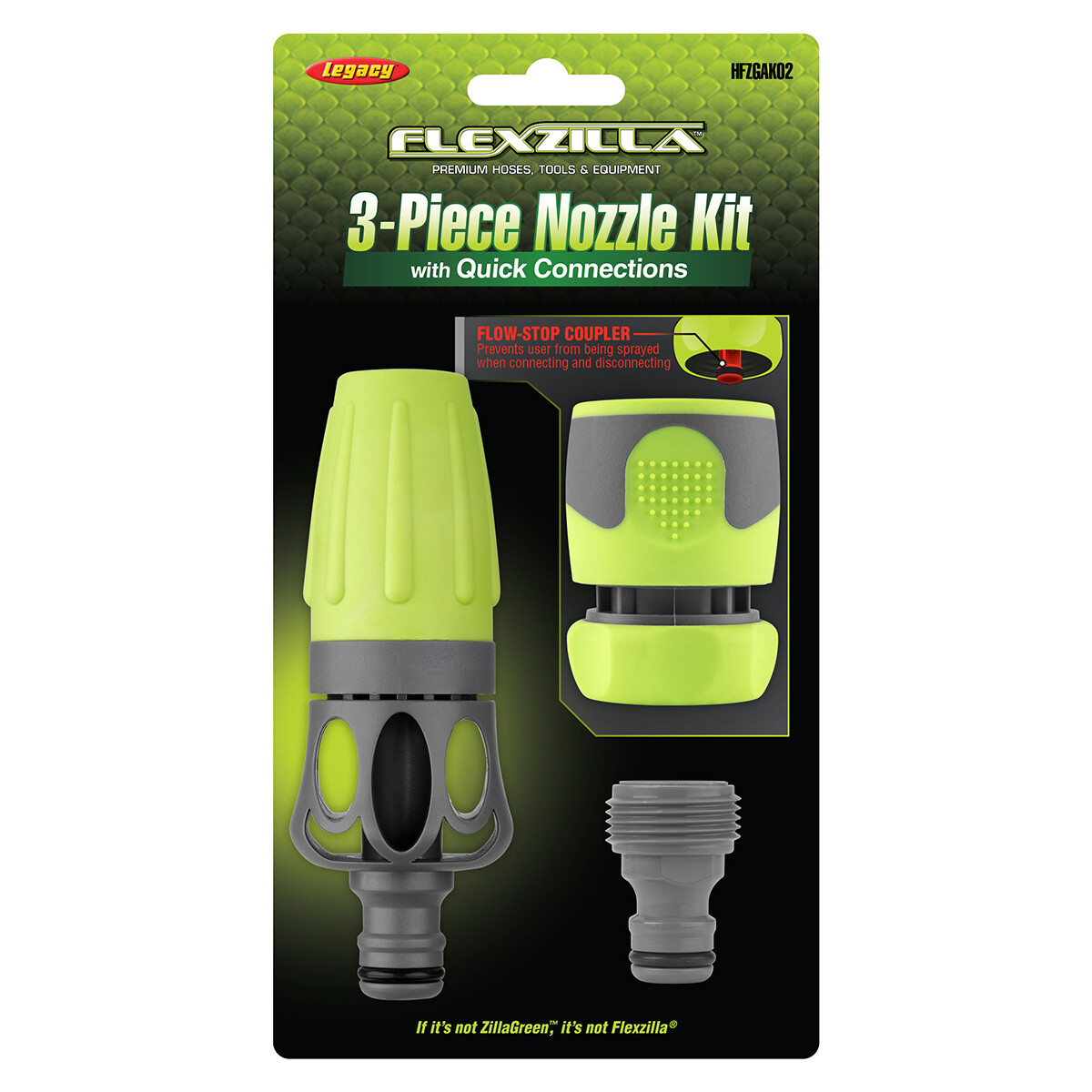 Flexzilla HFZGAK02 Garden Hose Kit, 3-Piece Water Nozzle, ZillaGreen gallery