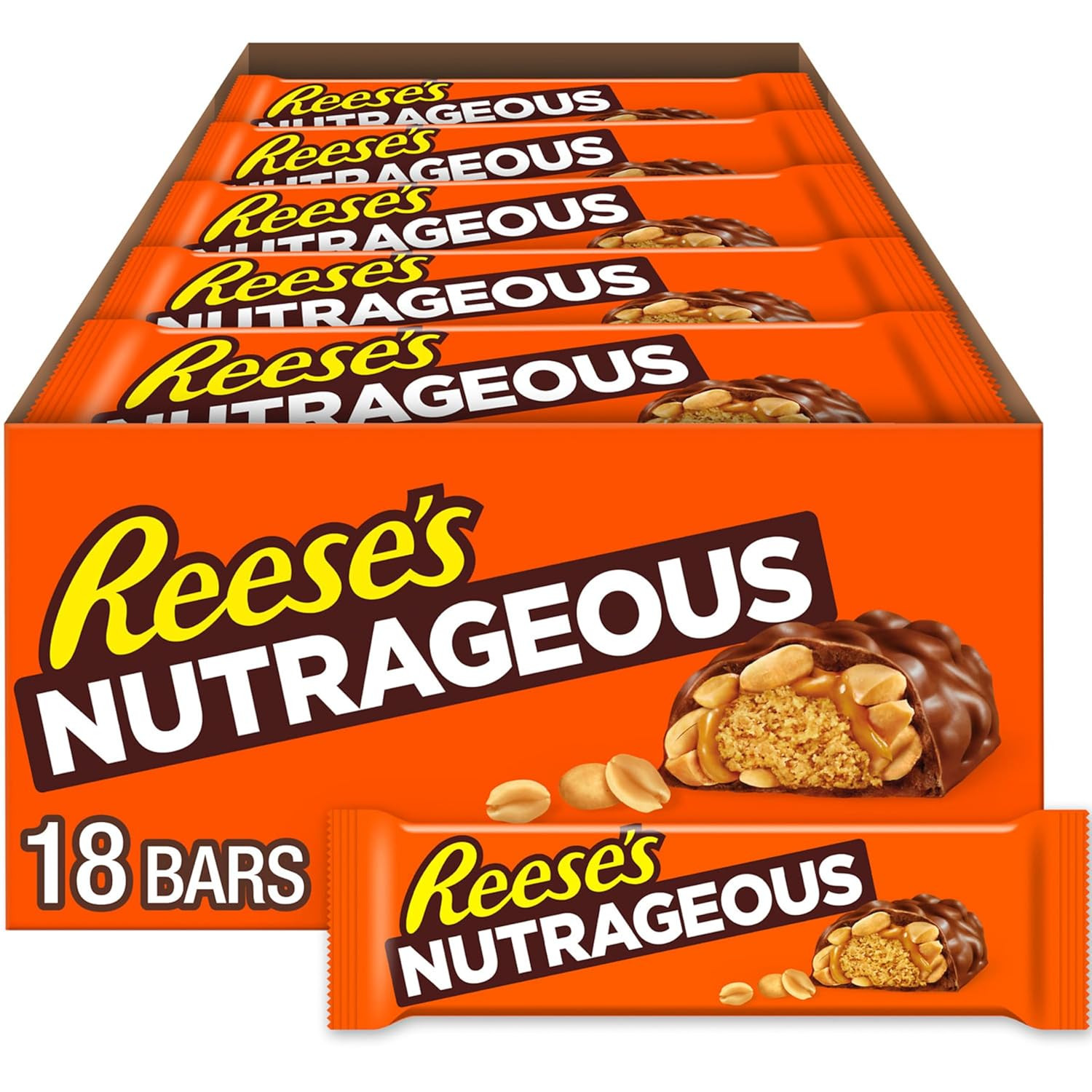 REESE'S NUTRAGEOUS Chocolate, Peanut Butter, Caramel and Peanut Candy Bars, 1.66 gallery