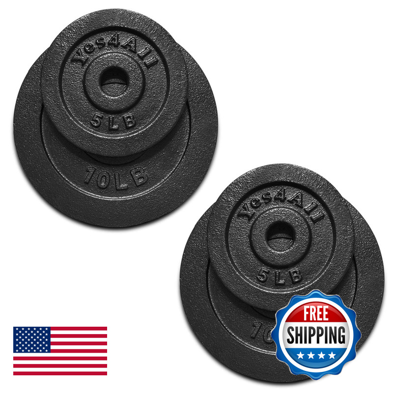 Yes4All Cast Iron Weight Plates 1.15 Inch Standard Weight Plate Set Of 4 8 Fits gallery