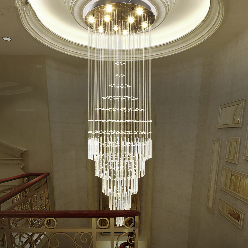 31"*71" Crystal Rain Drop Ceiling Light Chandelier Spiral Pendant Lamp Lighting gallery