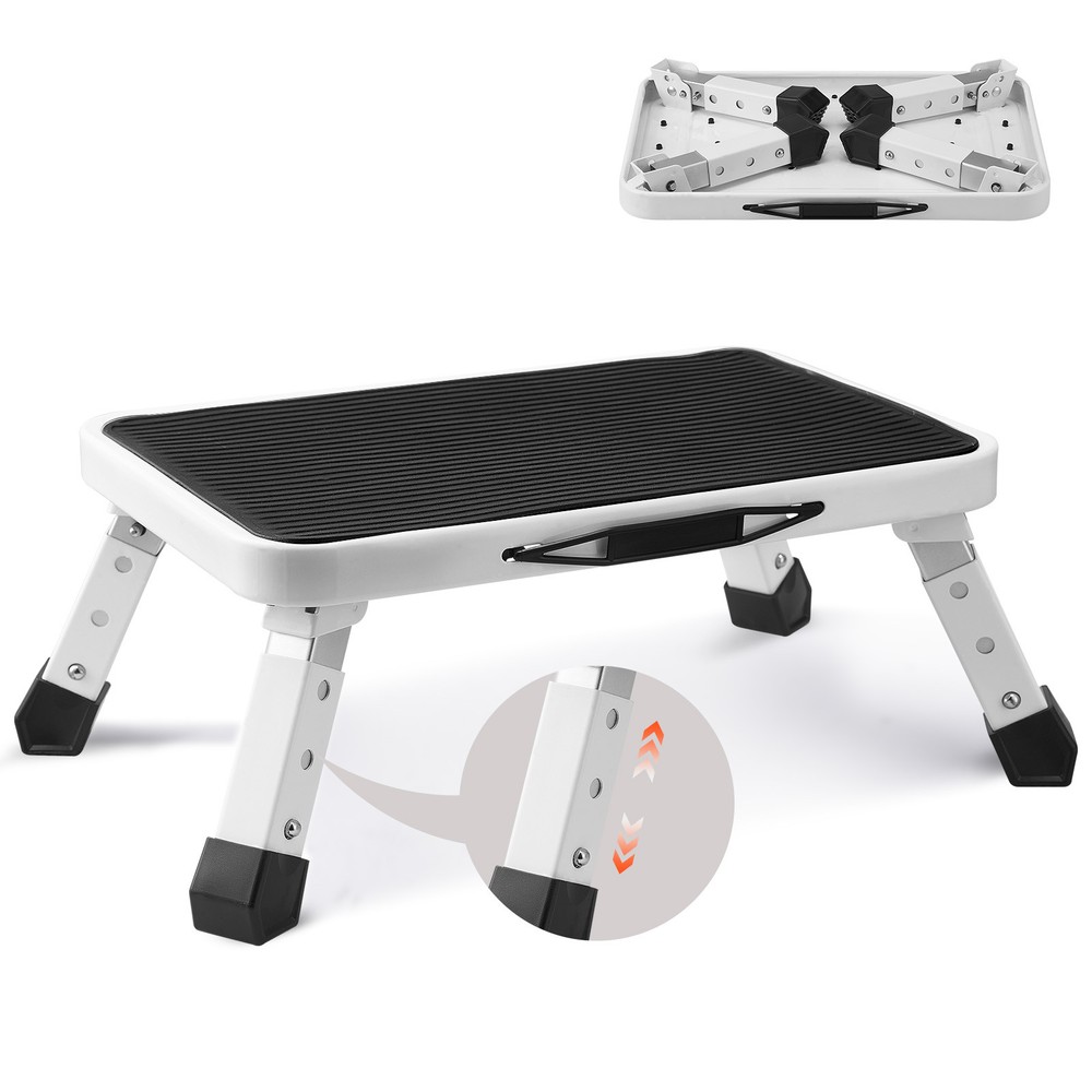 VEVOR Step Stool Ladder Foldable 3 Adjustable Height Max Load 330lbs for Home