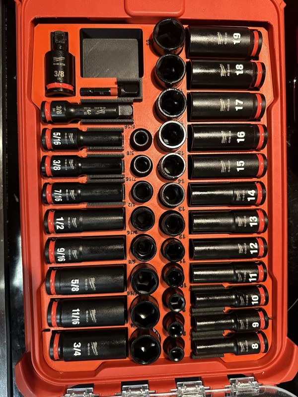 Milwaukee 3/8 inch 43 pc Impact Socket Packout Tray (Insert Tray only) gallery