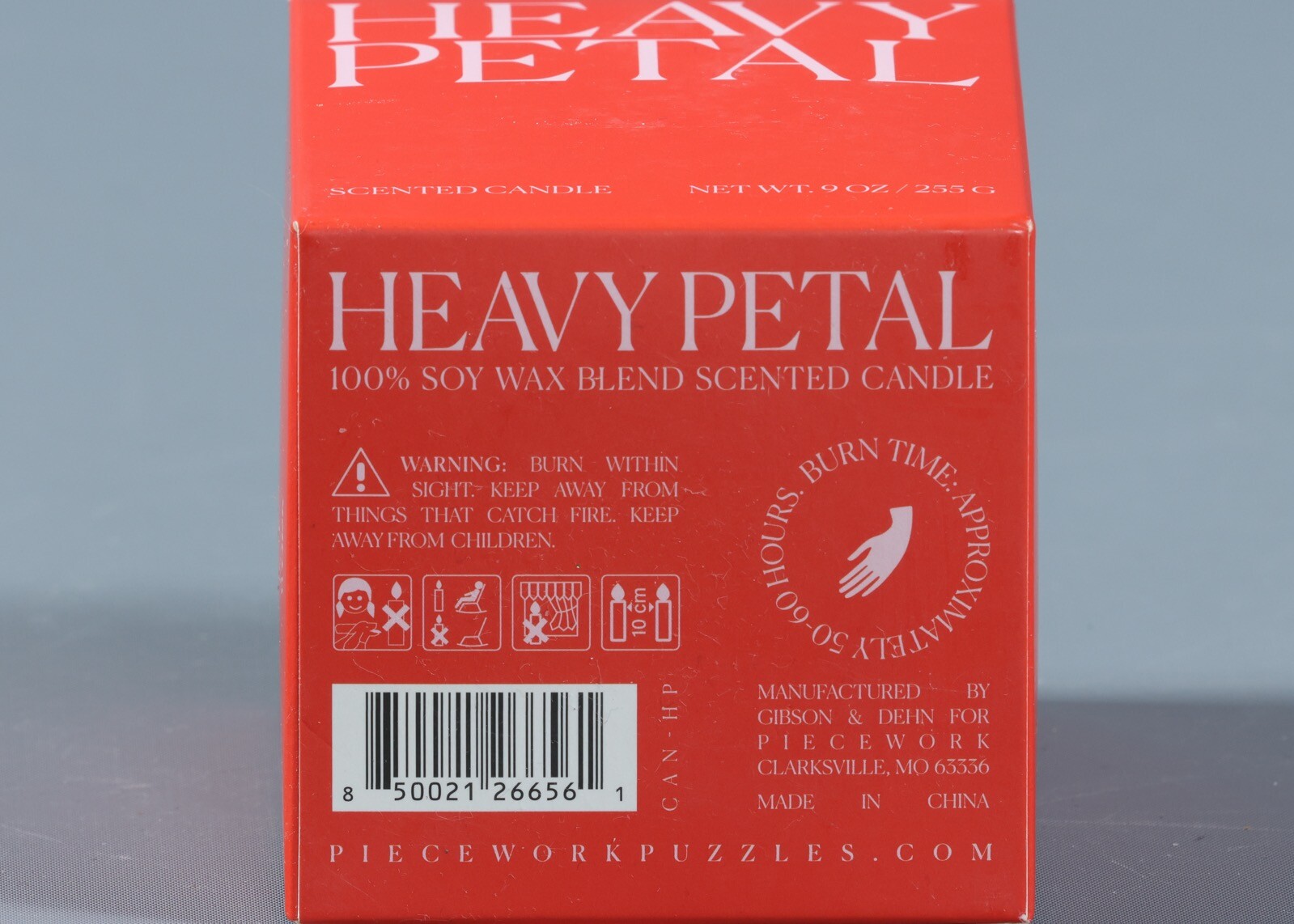 PIECEWORK HEAVY PETAL 100% Soy Wax Blend Scented Candle 9 oz. gallery