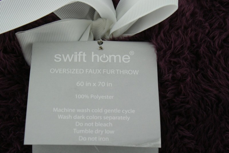 Swift Home Super Soft Oversized Plush Faux Fur Purple Throw Blanket 60 x 70 inch gallery
