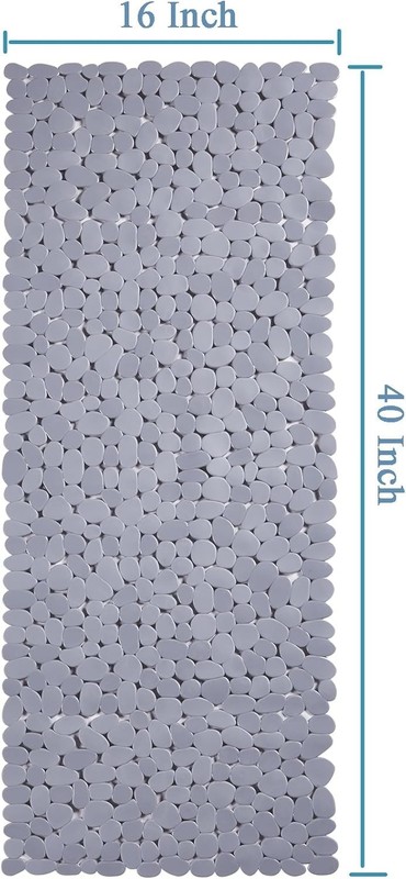 Durable 40" x 16" Non-Slip Bath Mat - Eco-Friendly Shower Mat with Drain Holes gallery