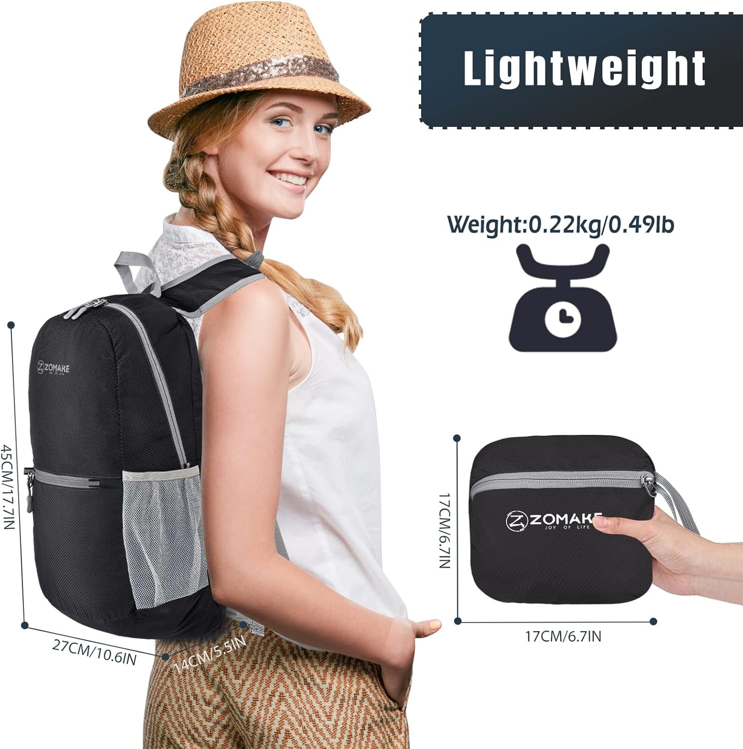 20L Hiking Backpack Packable Lightweight Daypack Bag 2