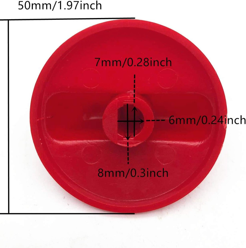 10pcs Kitchen Cooktop Round Shape Rotary Switch Knob Red Plastic Gas Range/St... gallery