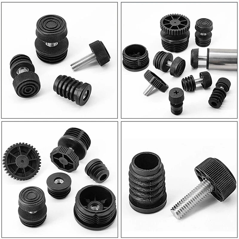 Round Tube Inserts End Cap Adjustable Table Foot Furniture Leveling Feet 16-76mm gallery