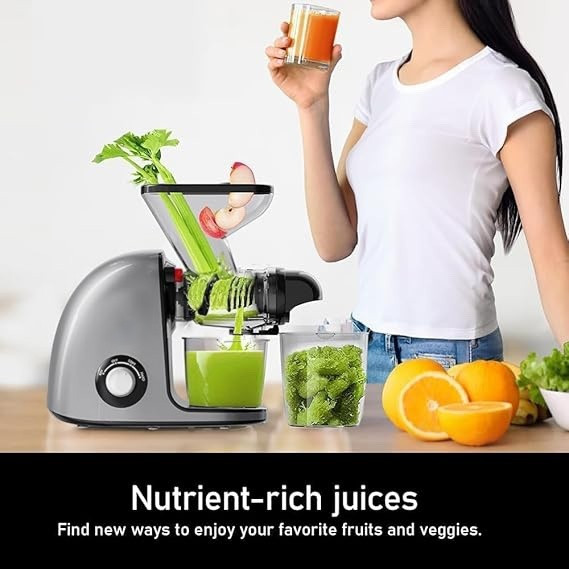 Cold Press Juicer Machine Gen 2, High Yield, Quiet Motor, Easy Clean, Gray gallery
