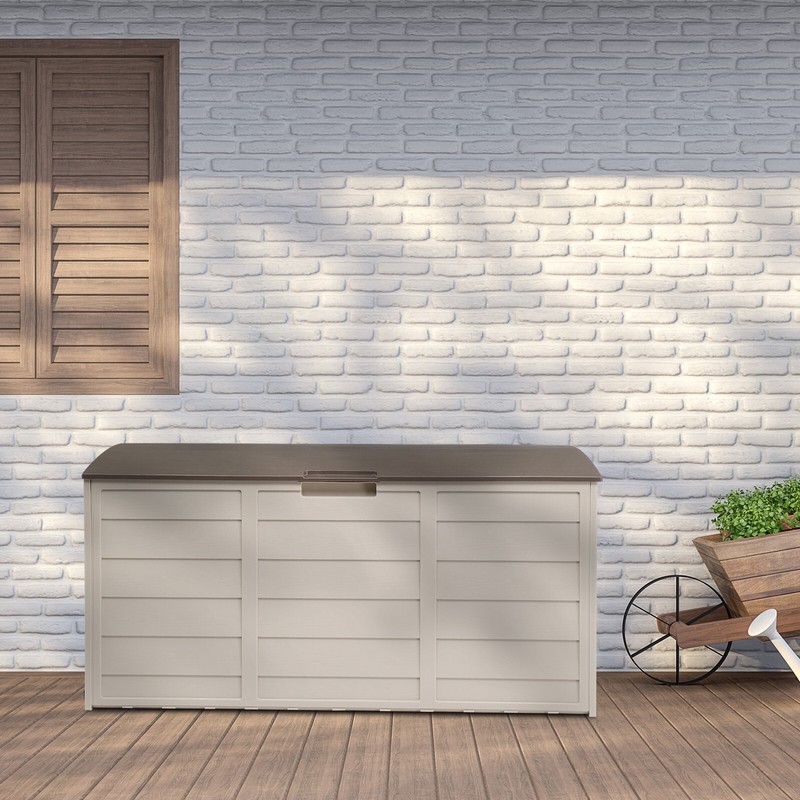 Outdoor Storage Deck Box Large Chest Bin Patio Garden 75-Gal Container Lockable gallery