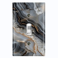Metal Light Switch Outlet Cover Decorative Wall Plate Grey Marble PRINT MBL101