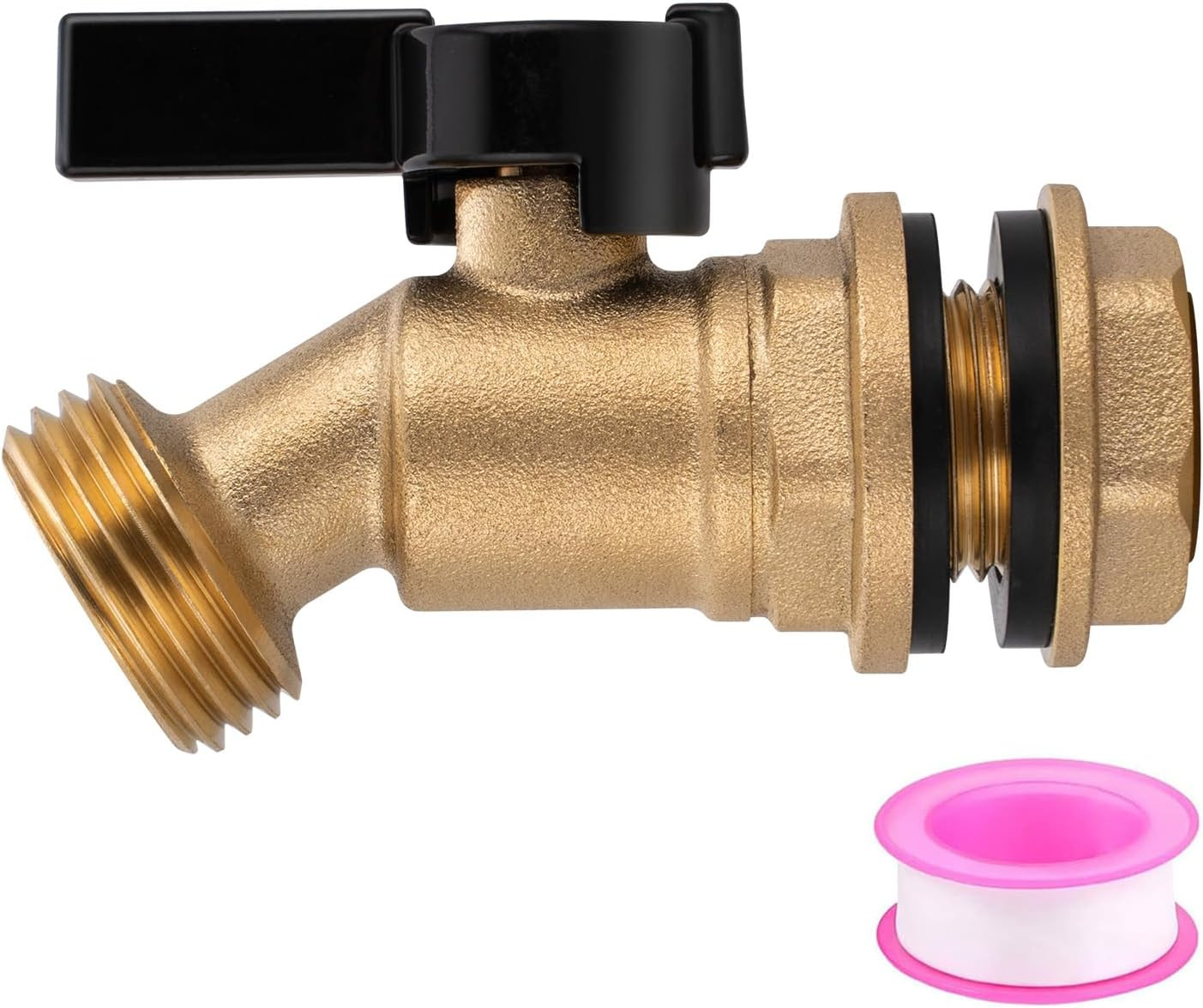 Rain Barrel Spigot Kit 3/4" GHT Lead-Free Brass Water Barrel Spigot,Leakproof Ga gallery