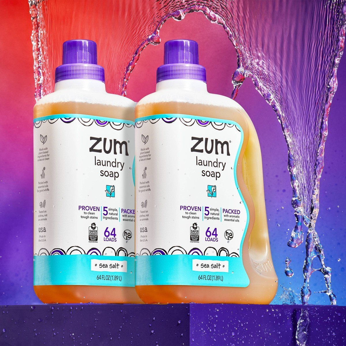 Zum Laundry Soap - Sea Salt - 64 fl oz: Sensitive Formula, Sodium Laureth gallery