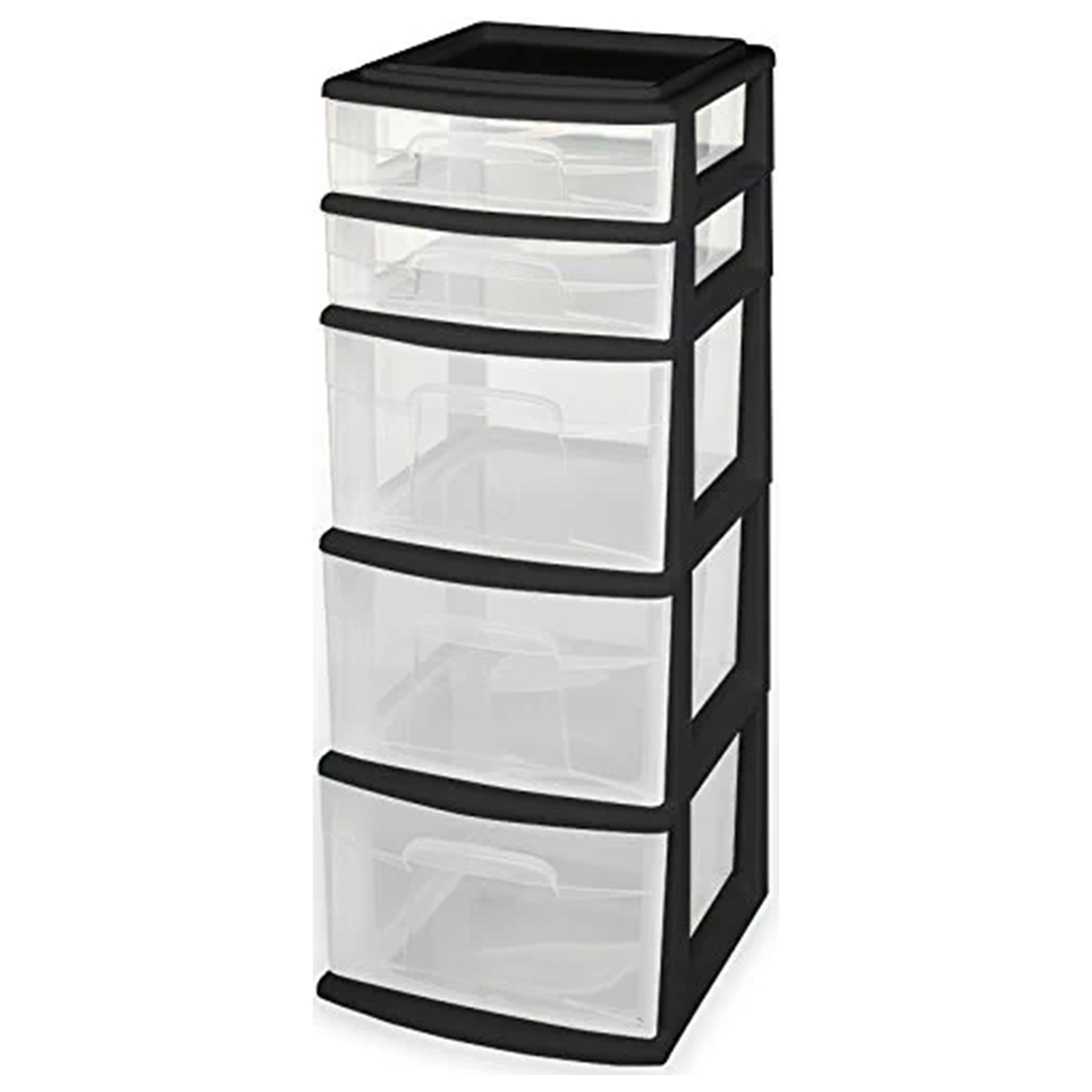 Homz Plastic 5 Drawer Home Storage Container TowerCloset Organizer, Black Frame gallery