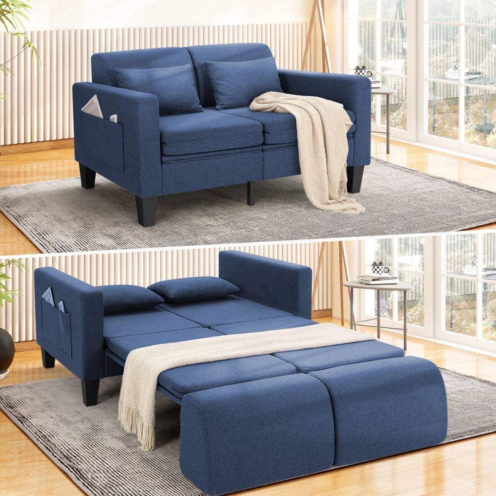 58" Modern Convertible Sleeper Sofa Chair Bed Pull Out Sofa Bed for Small Spaces