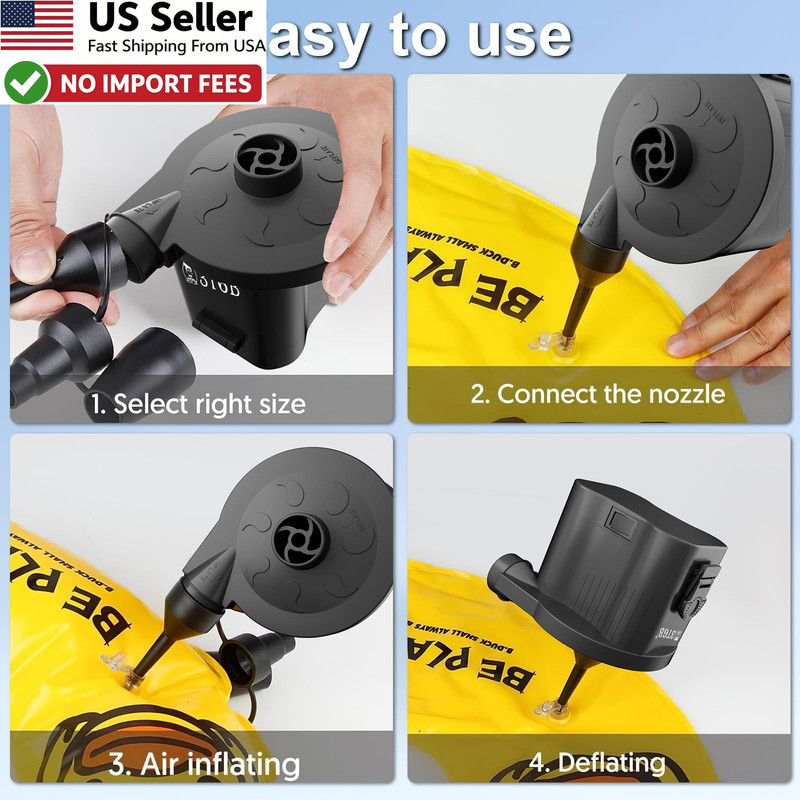 Battery Powered Electric Air Pump Wireless Quick-Fill Inflator Deflator FROM USA gallery
