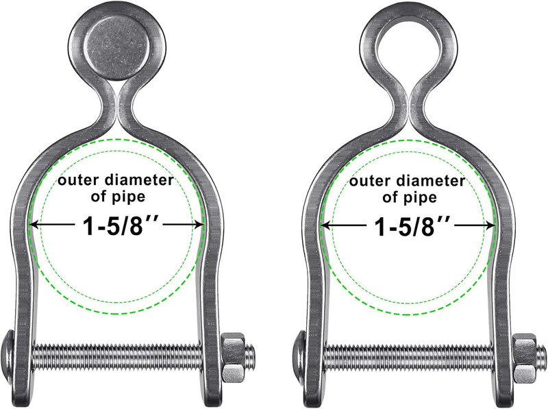 2 Pack Chain Link Gate Hinges 1-5/8in O.D., 304 Stainless Male+Female, 5/8in Pin gallery