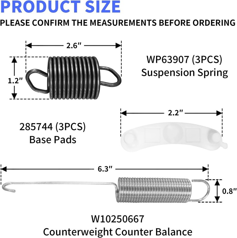 New Suspension Spring For Whirlpool Maytag Kenmore Washer Washing Machine Kits gallery