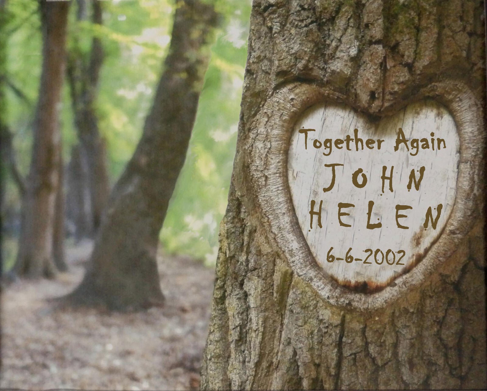 PERSONALIZED TreeCarving Print–8x10-Wed/Anniv/VALENTINE Gift - Add Names+Date gallery