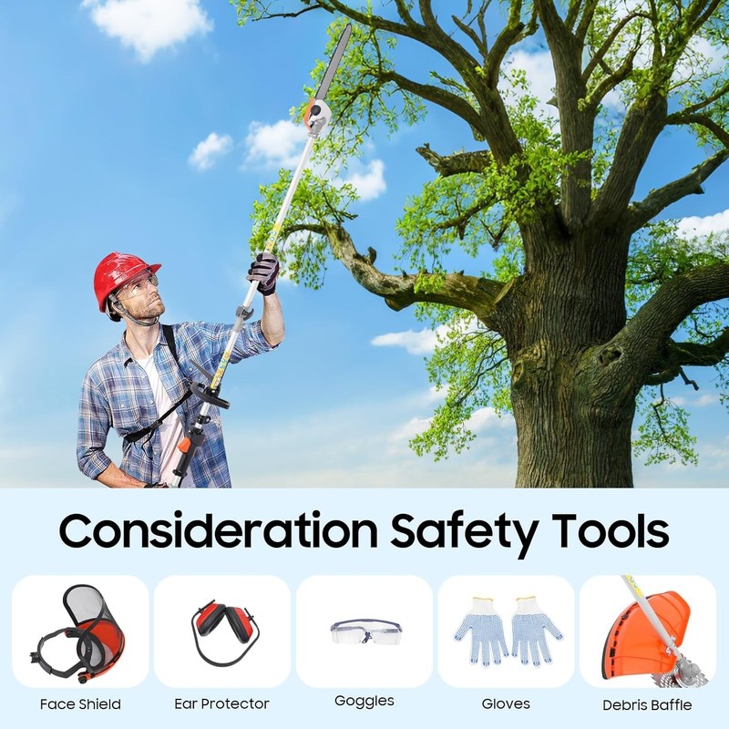 52cc 5-in-1 Multi-Functional Gas Trimmer, 2-Stroke Gasoline Powered Brush Cutter gallery