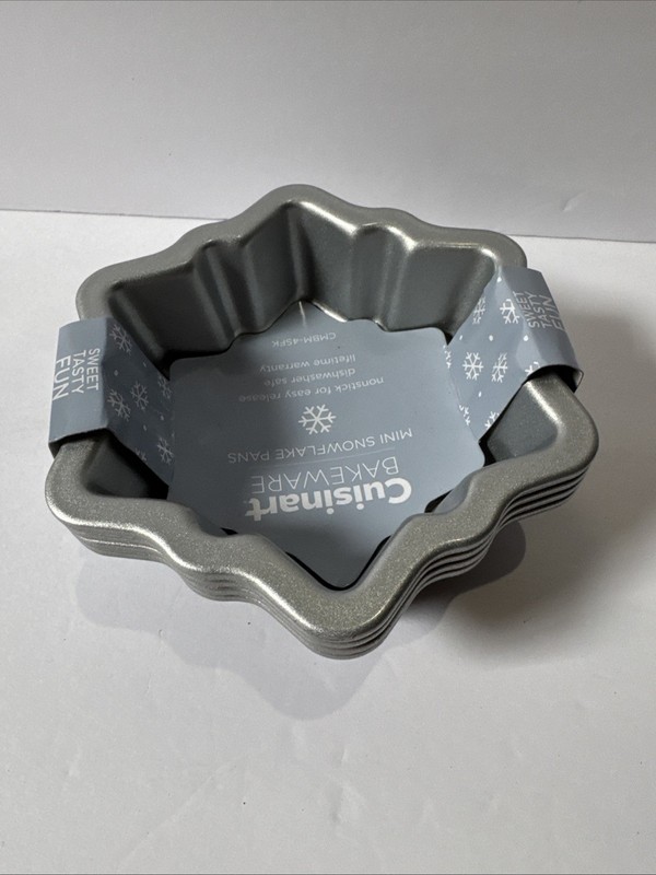 Cuisinart Bakeware Mini Snowflake Pans Set 4 Nonstick Holiday SEE INFO PICS gallery