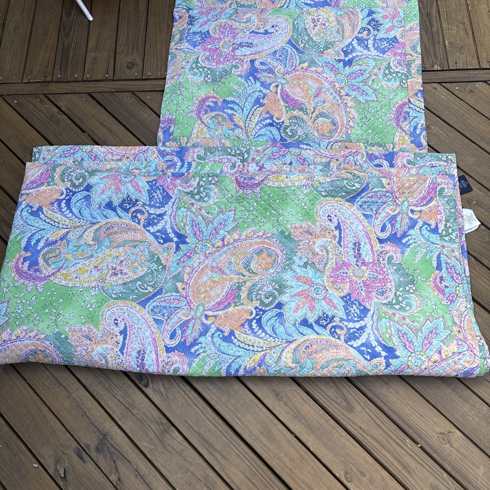 Ralph Lauren Flying Point Queen Quilted Bedspread & 1 Pillow Sham gallery