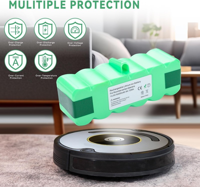 6400mAh for iRobot Replacement Roomba Lithium Ion Battery Compatible gallery