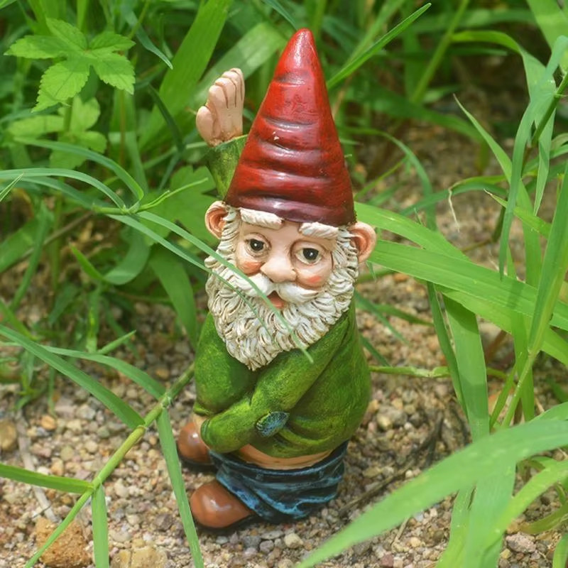 Creative Urinating Gnome Statue Resin Crafts White Bearded Old Man Dwarf Sculptu gallery
