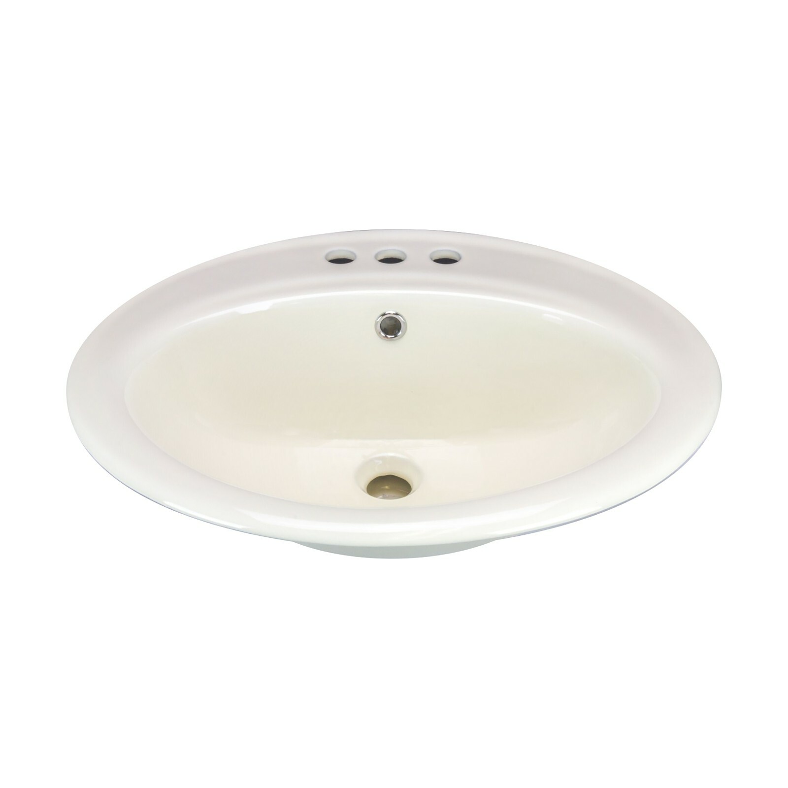 Canal Oval Shaped Drop-In 3-Hole Bathroom Vanity Sink 22-1/8" X 18-7/8" Ivory gallery