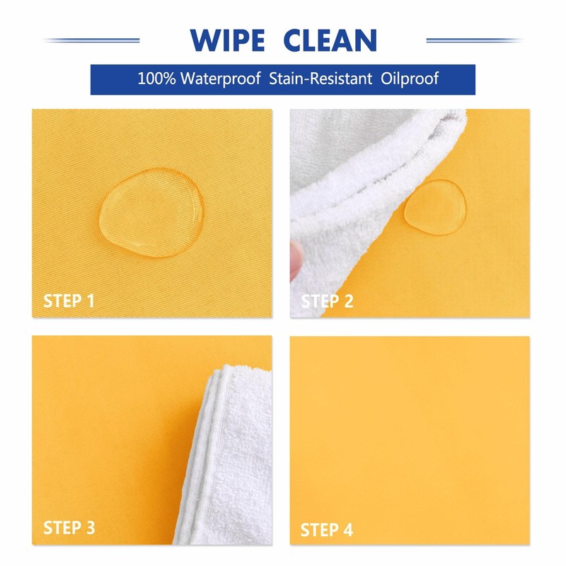 Round Tablecloth 120 Inch Waterproof Stain Resistant Polyester Orange Yellow gallery