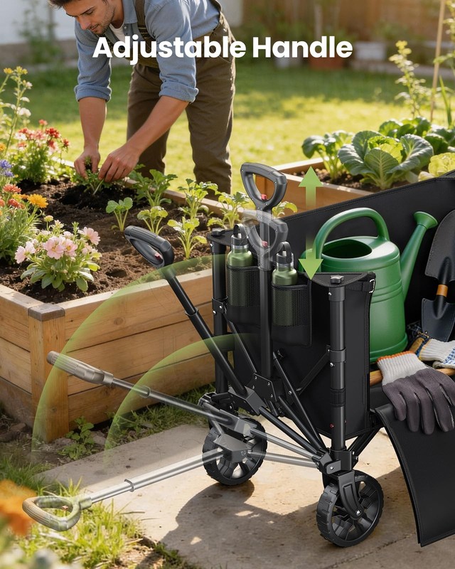 120L Wagons Carts Foldable, Collapsible Wagon Cart with 220 lbs Max Load and ... gallery