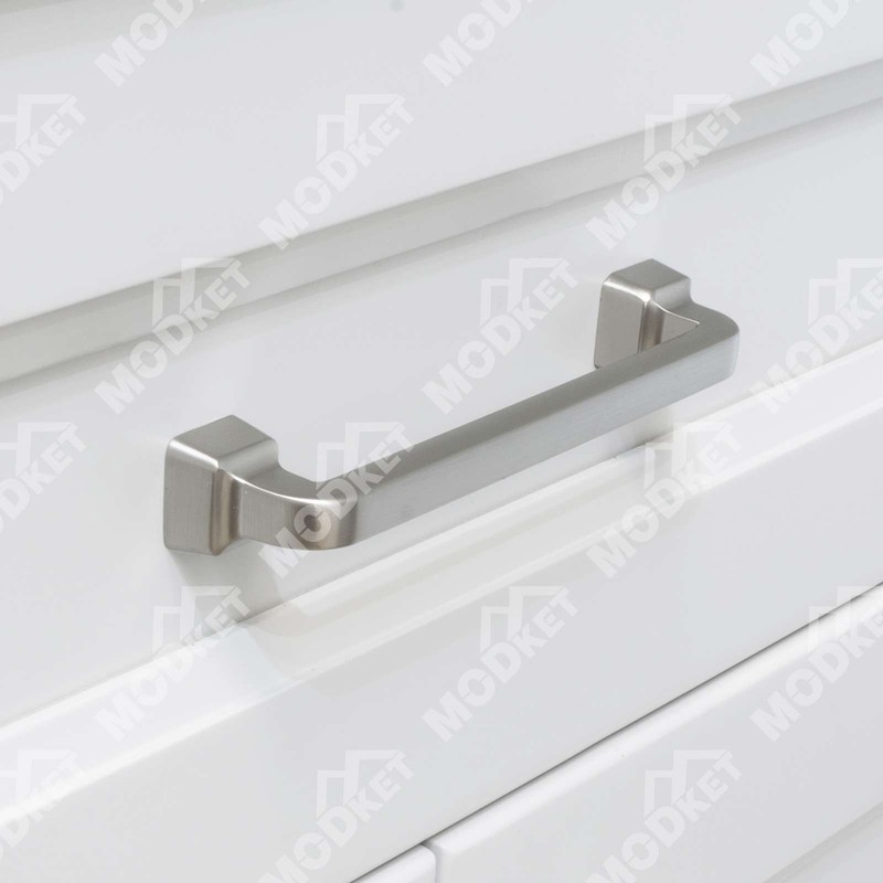 Square Brushed Nickel Solid Cabinet Handles Pulls Knob Kitchen Bathroom Modern gallery