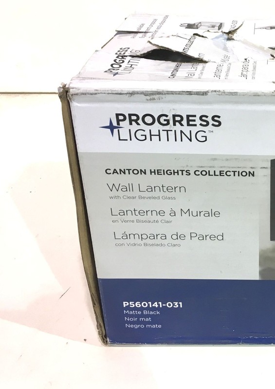 Progress Lighting Canton Heights 1Light 12.75" Matte Black Outdoor Wall Lantern gallery