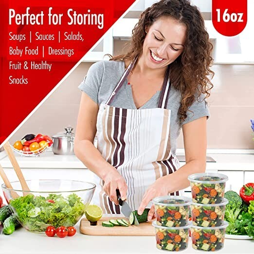 (8oz)-Deli Containers with Lids Leakproof - 50 Pack BPA-Free Plastic gallery
