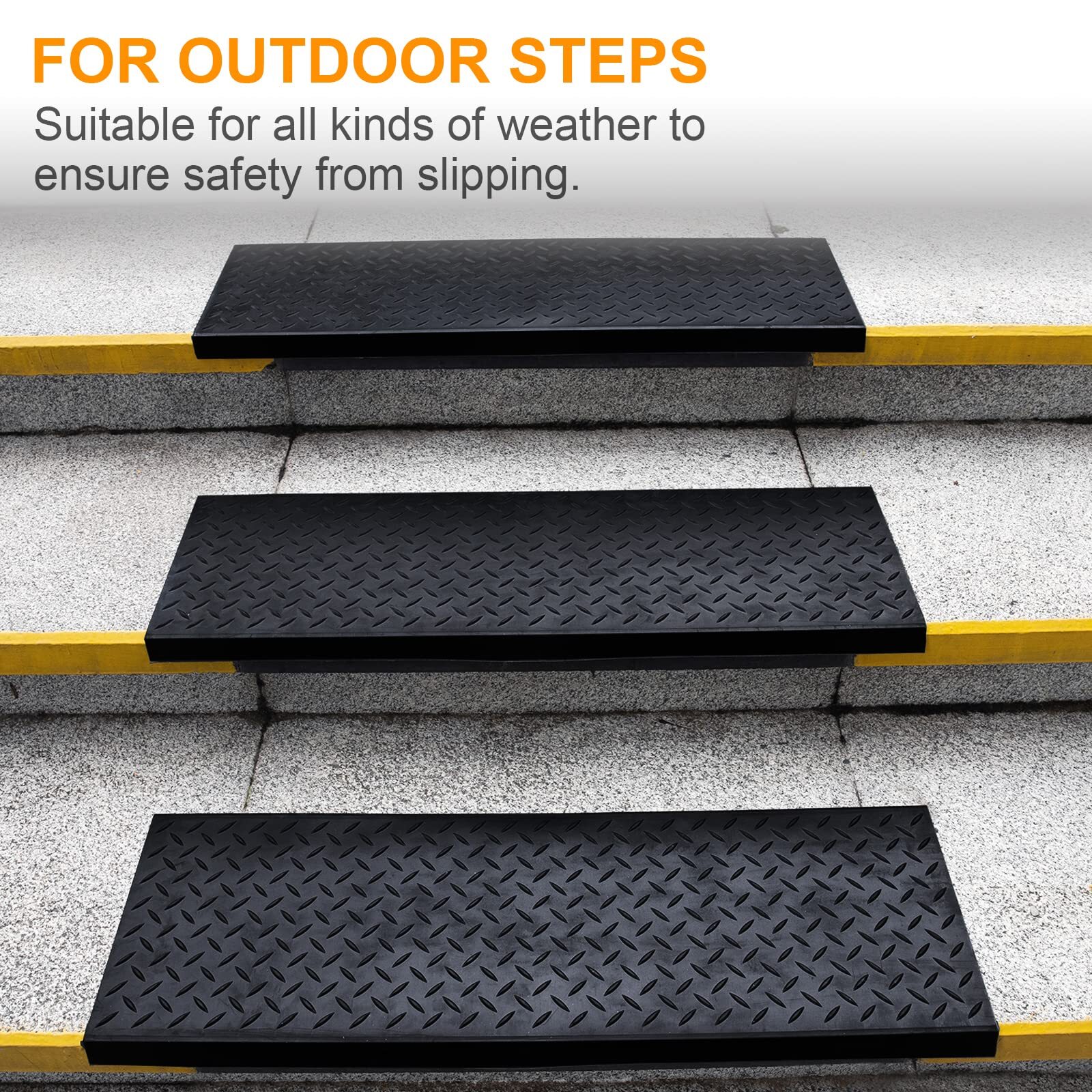 35 x 10 Rubber Stair Treads 6Pack Outdoor Rubber Stair Treads Non-Slip 35 In gallery