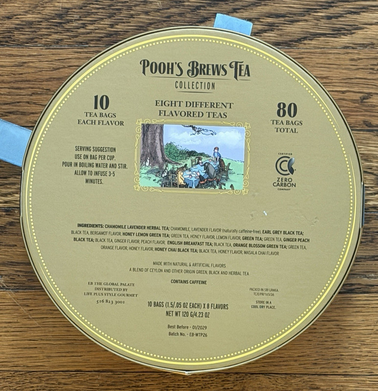 Pooh’s Brews Gift Set 80 Wrapped Tea Bags 8 Flavors gallery