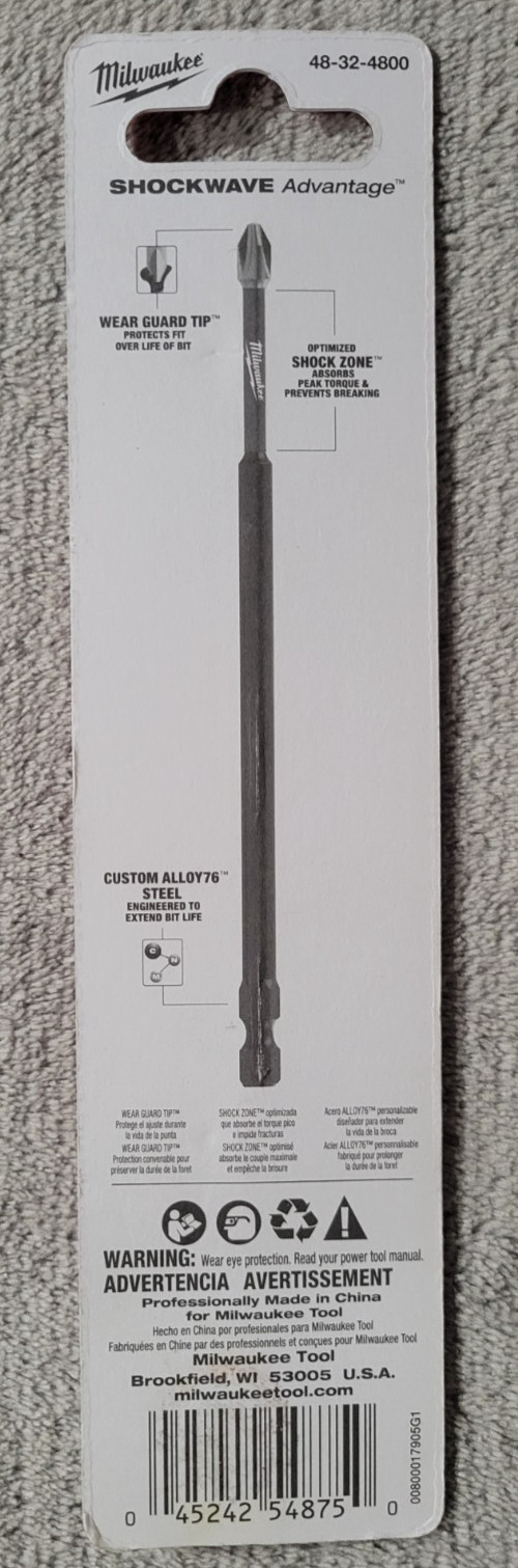 Milwaukee Tool 48-32-4800 6 In. Phillips No 1 Shockwave Impact Duty Power Bit gallery