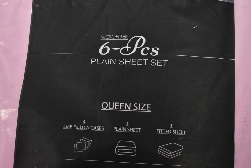 Lux Decor Collection Sheet Set Queen Pink Microfiber 6 Piece Plain Bedding New gallery